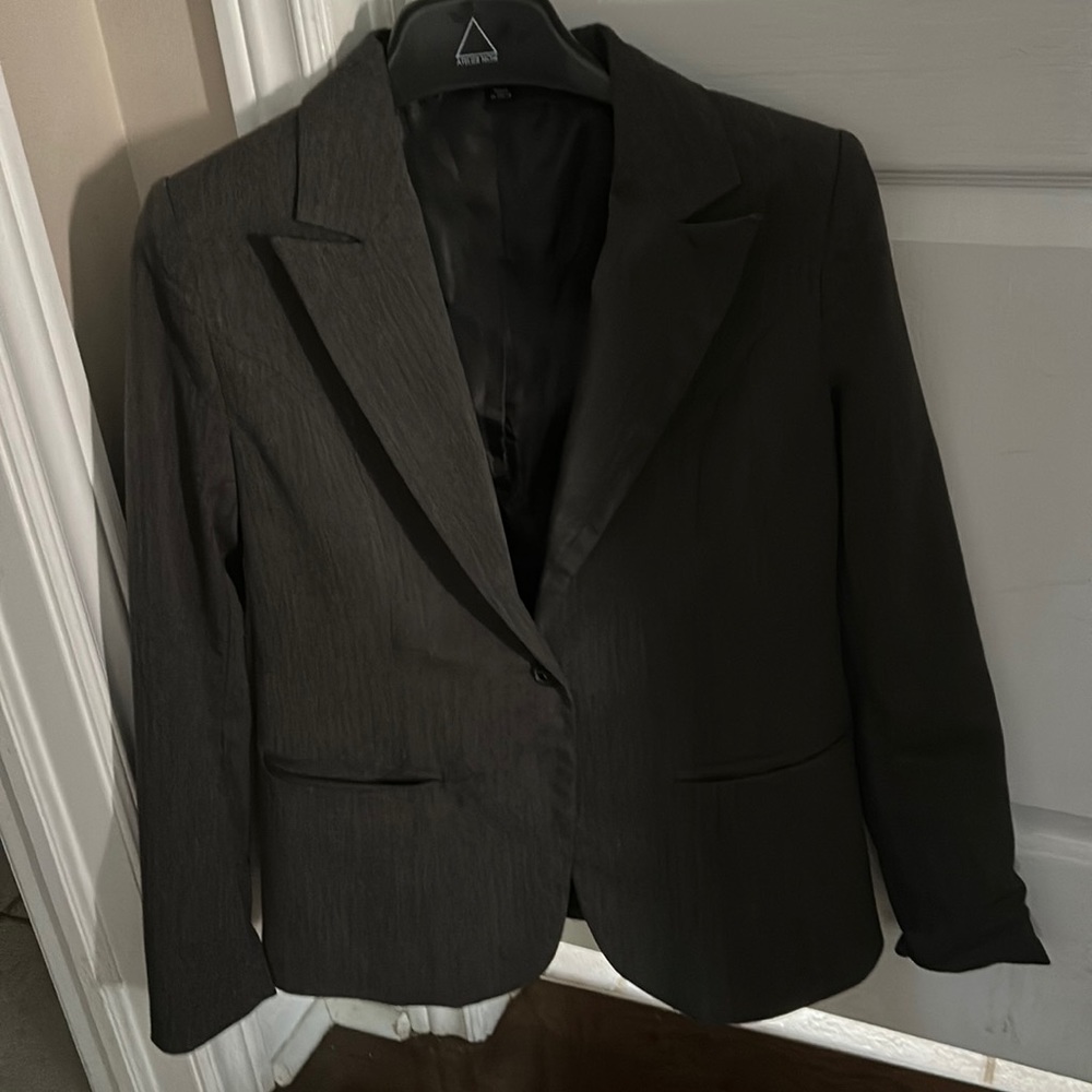 Gray Herringbone Blazer